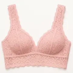 Różowy, koronkowy bralet co to? Delikatny biustonosz bez fiszbin, idealny na co dzień.