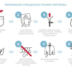 Instrukcja pielęgnacji odzieży z tkaniny softshell. Dowiedz się, jakie rodzaje materiałów ubrań wymagają delikatnego traktowania.