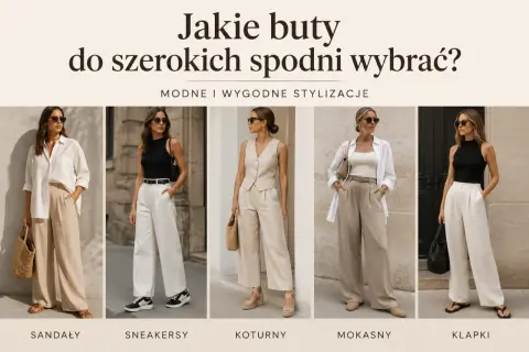 Stylizacje z szerokimi spodniami: jakie buty wybrać? Sandały, sneakersy, koturny, mokasyny i klapki – zobacz modne propozycje.