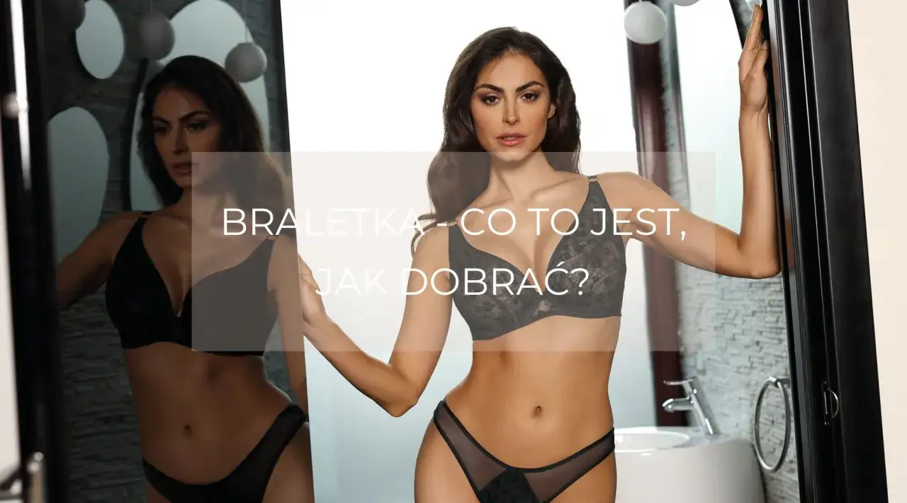 Kobieta w czarnym braletce i figach. Tekst: